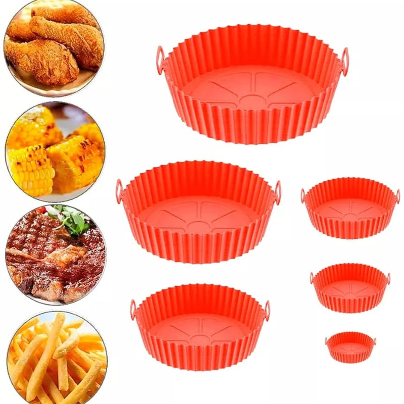 Kit compre 3 LEVE 6 Formas de silicone para Air Fryer