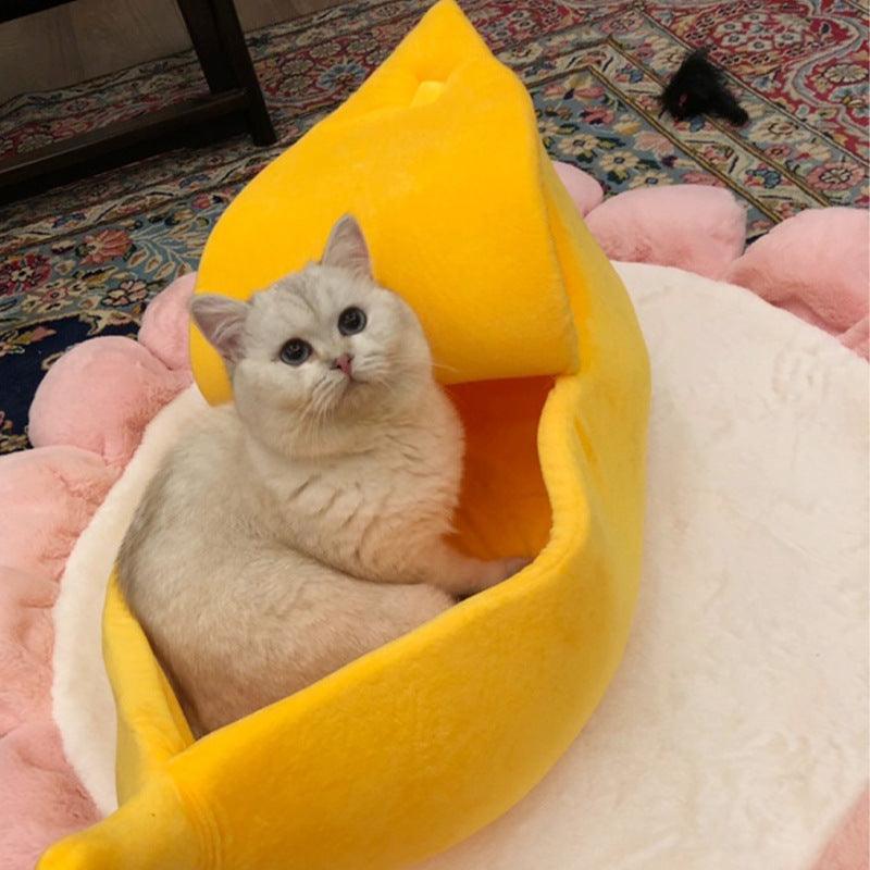 Banana Bed - Cama de Gato e Cachorro Estilo Banana - Shopfácil 