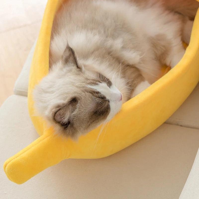 Banana Bed - Cama de Gato e Cachorro Estilo Banana - Shopfácil 