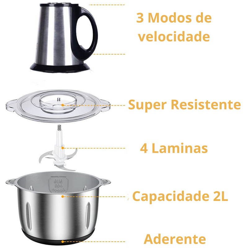 MixPro: Triturador e Descascador Elétrico 300W