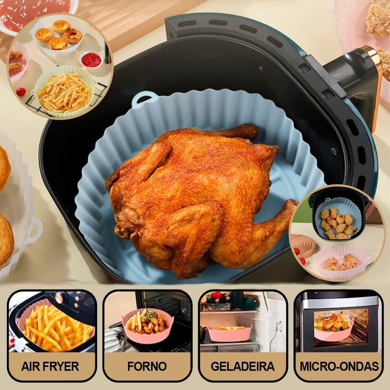 Kit compre 3 LEVE 6 Formas de silicone para Air Fryer